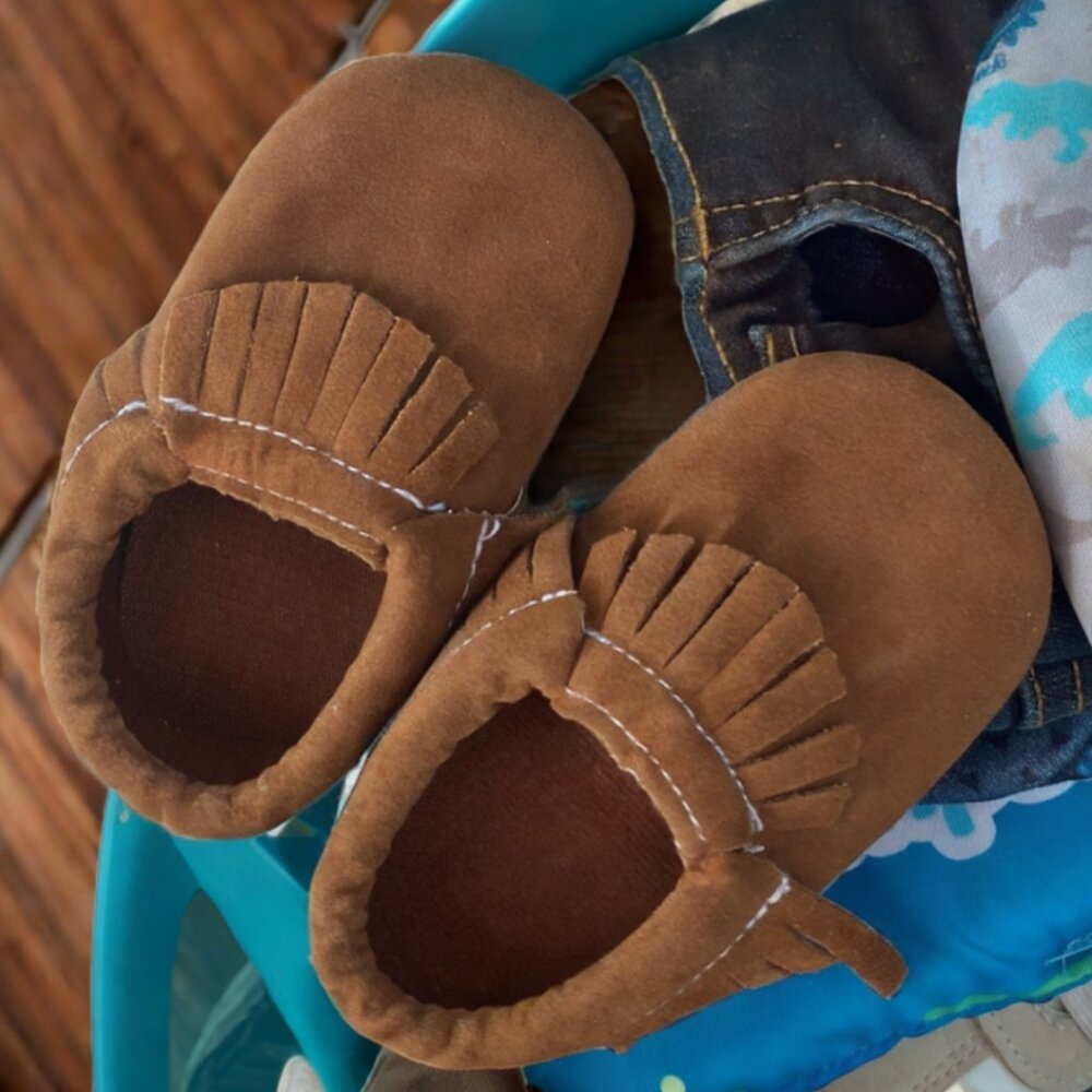 Infant's Brown Moccasin Shoes - Brand New,  Never Worn